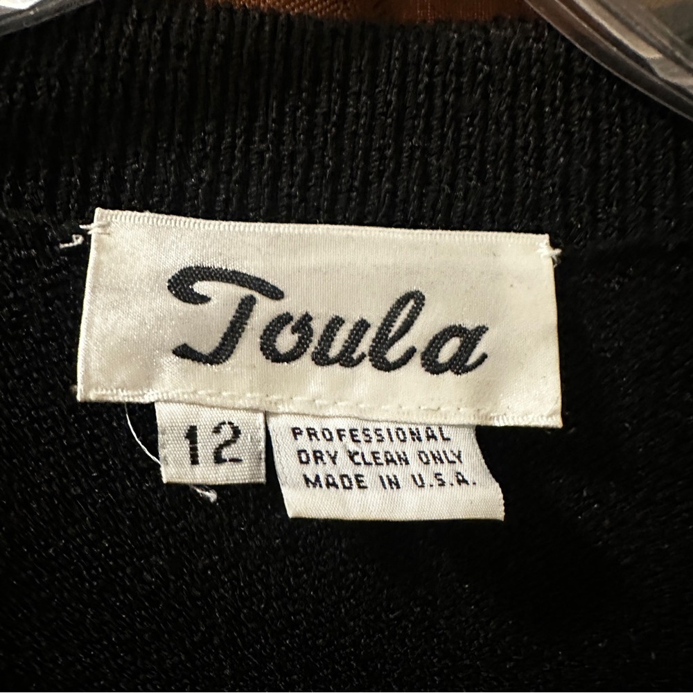 Toula Black Knit Cardigan Jacket Sweater size 12 - Picture 2 of 3